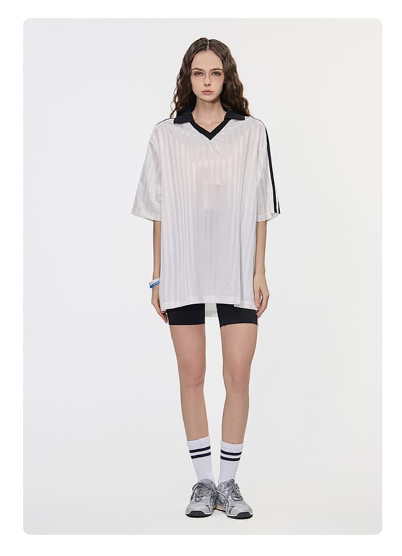 Retro Contrast Trim Sports T-Shirt