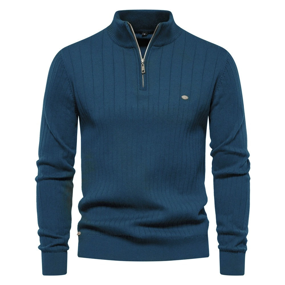 Men's Casual Half-Zip Turtleneck Sweater