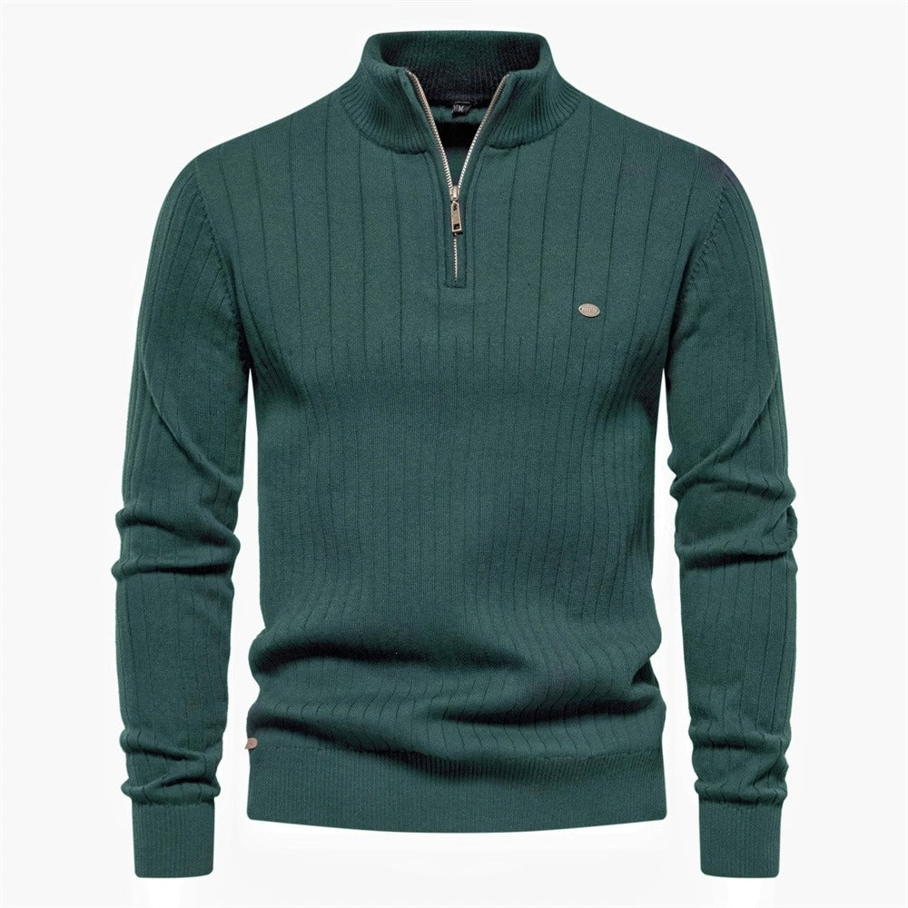 Men's Casual Half-Zip Turtleneck Sweater