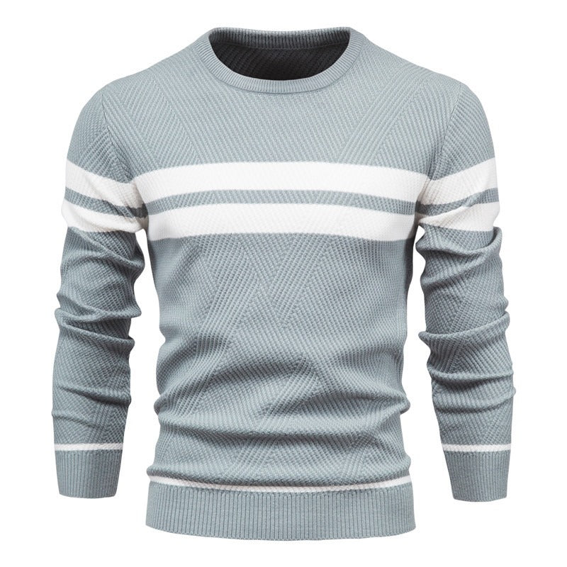 Men's Casual Striped Crew Neck Sweater
