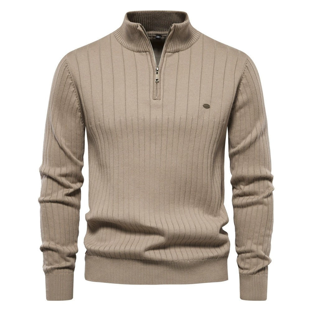 Men's Casual Half-Zip Turtleneck Sweater