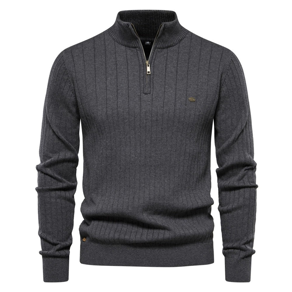 Men's Casual Half-Zip Turtleneck Sweater