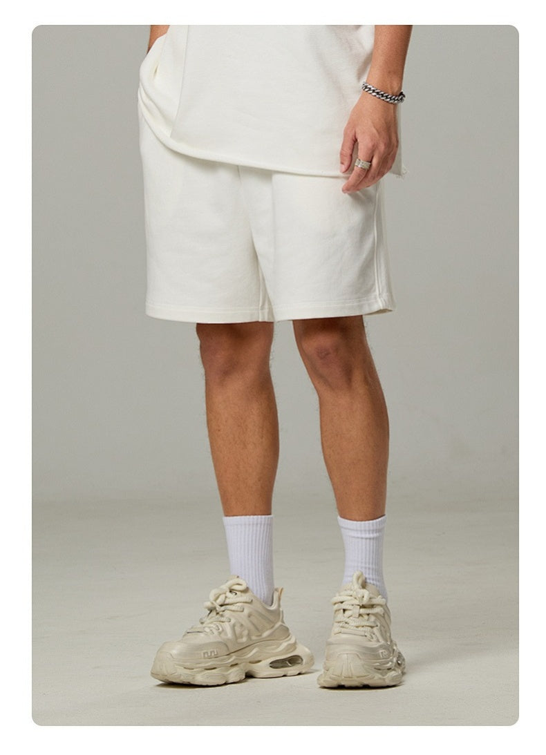 Washed Heavyweight Casual Drawstring Shorts