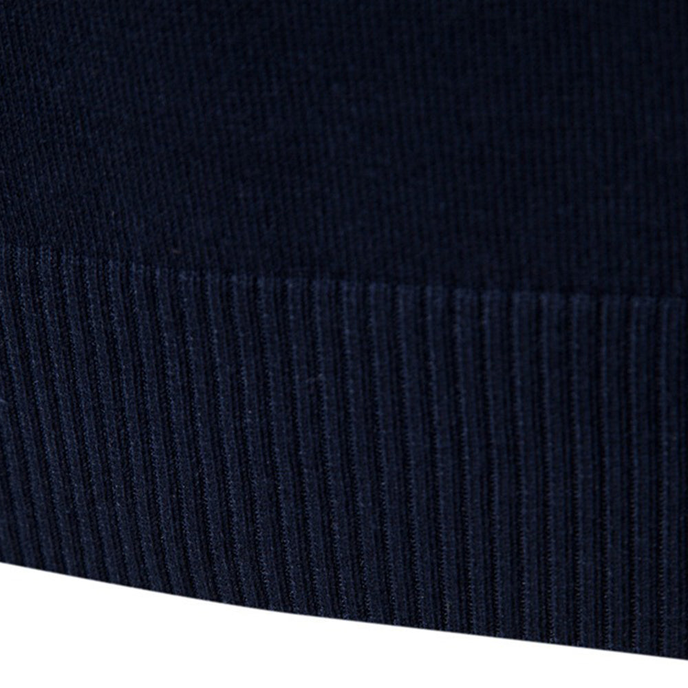 Men’s Striped Mock Neck Pullover Sweater