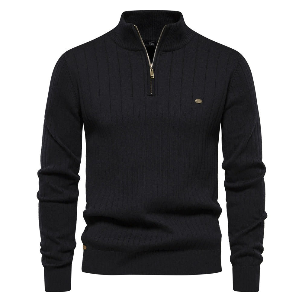 Men's Casual Half-Zip Turtleneck Sweater