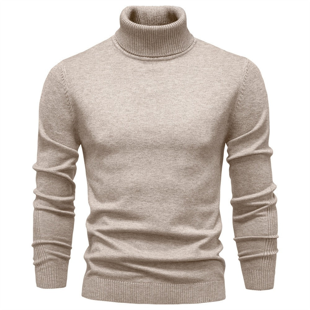 Men’s Solid Color Turtleneck Knit Sweater