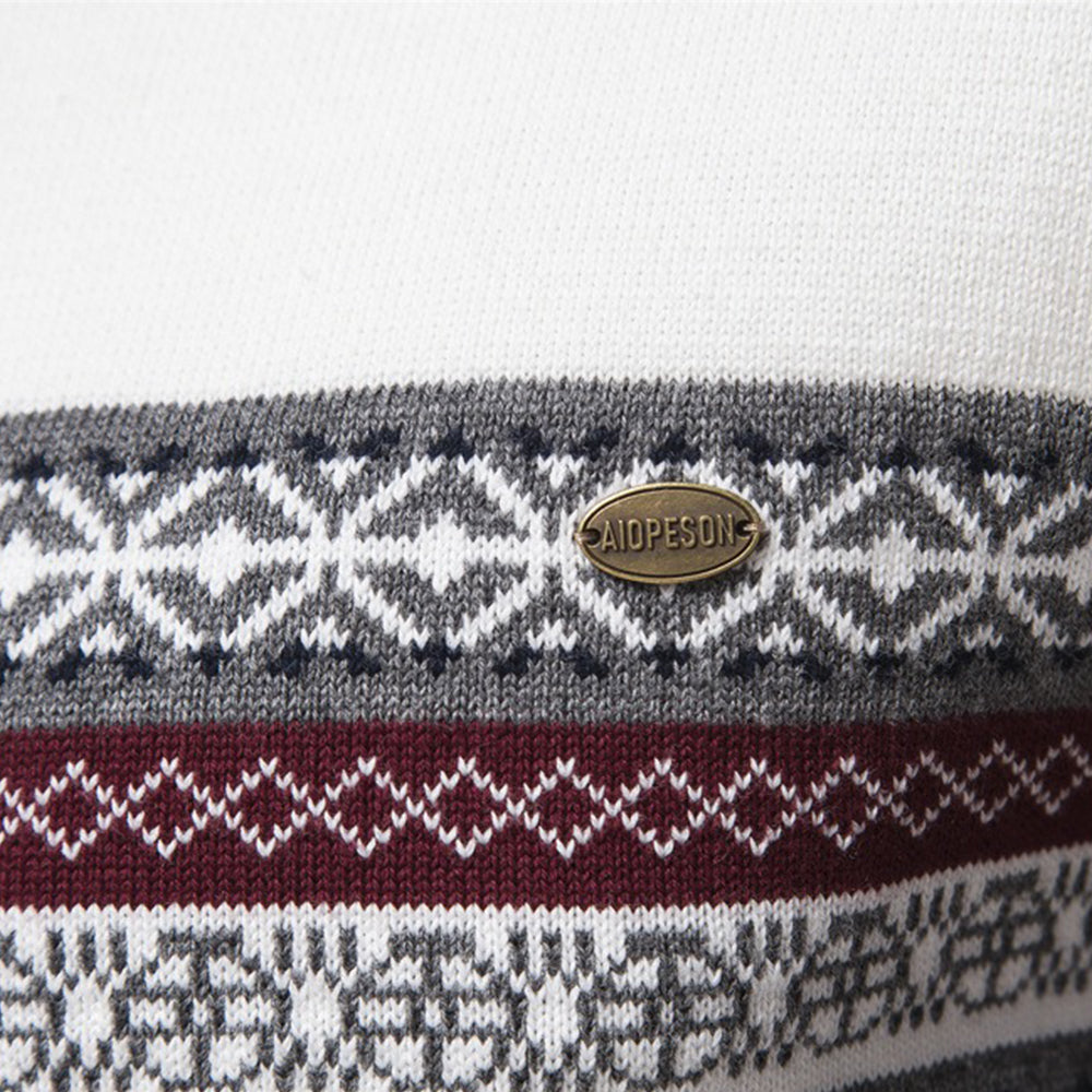 Men's Half-Zip Stand Collar Polo Sweater