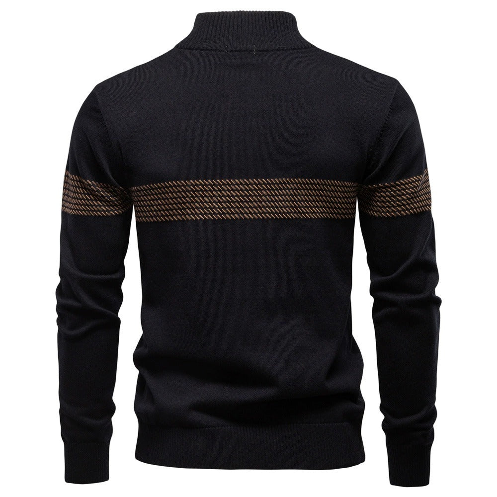 Men's Stand-collar Half-zip Sweater