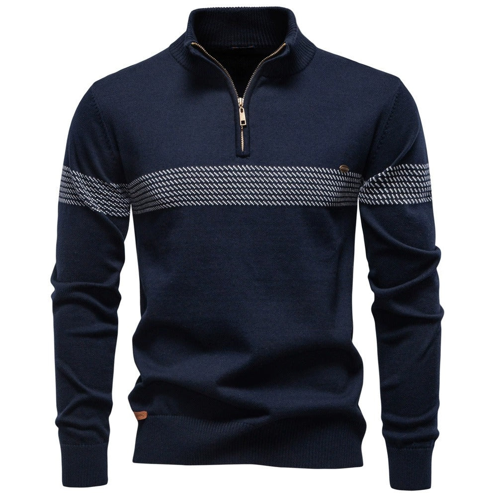 Men's Stand-collar Half-zip Sweater