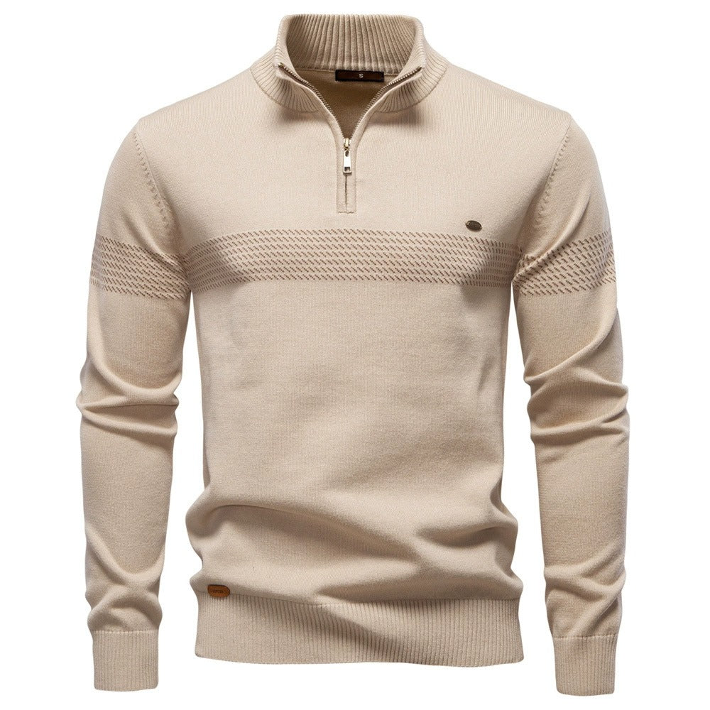 Men's Stand-collar Half-zip Sweater