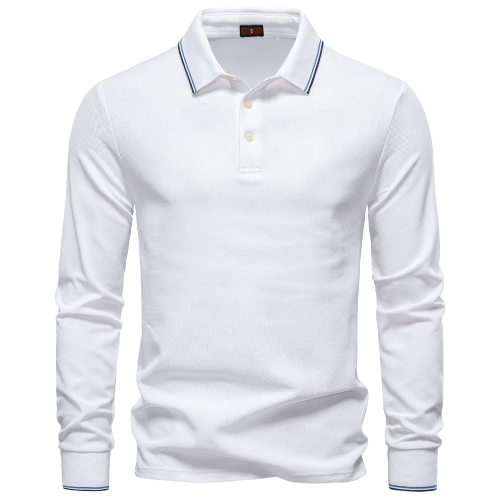 Men's Polo Collar Cotton Sweatshirt