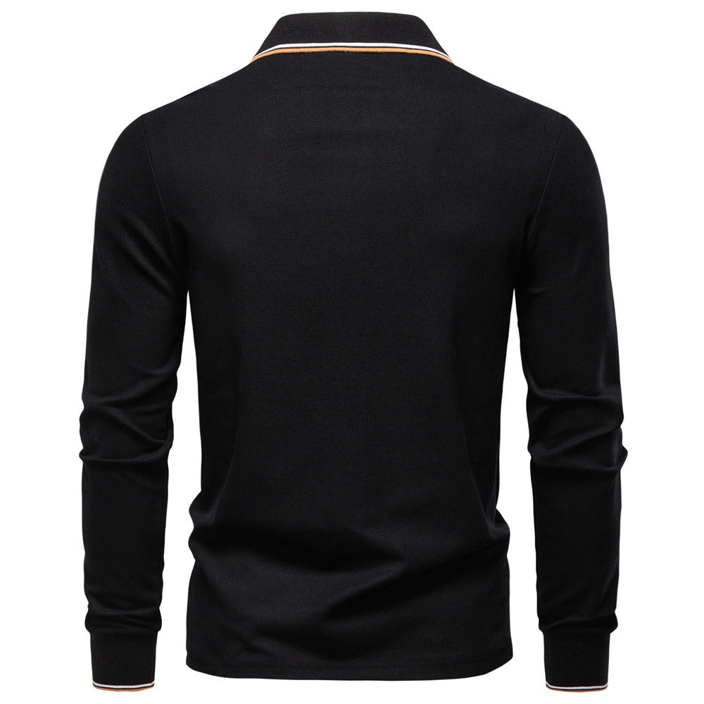 Men's Polo Collar Cotton Sweatshirt