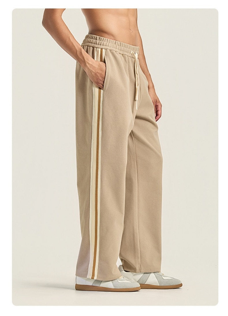 Relaxed Wide Leg Drawstring Casual Pants