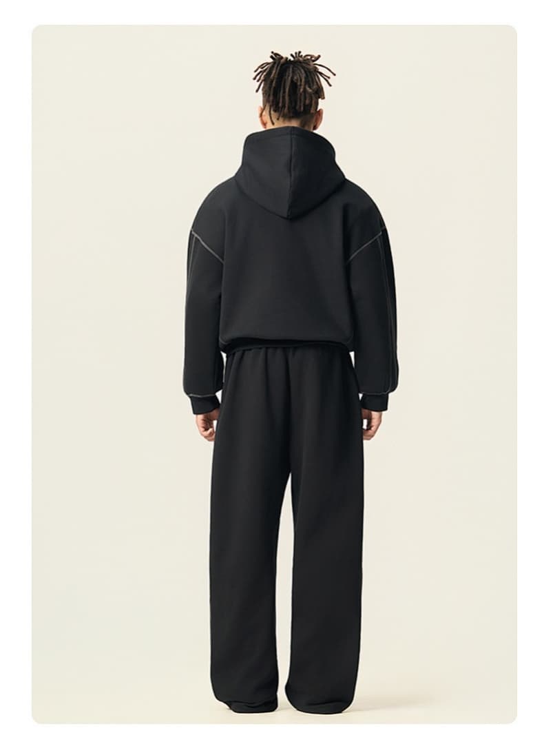 Boxy Brushed Fleece Pullover Hoodie