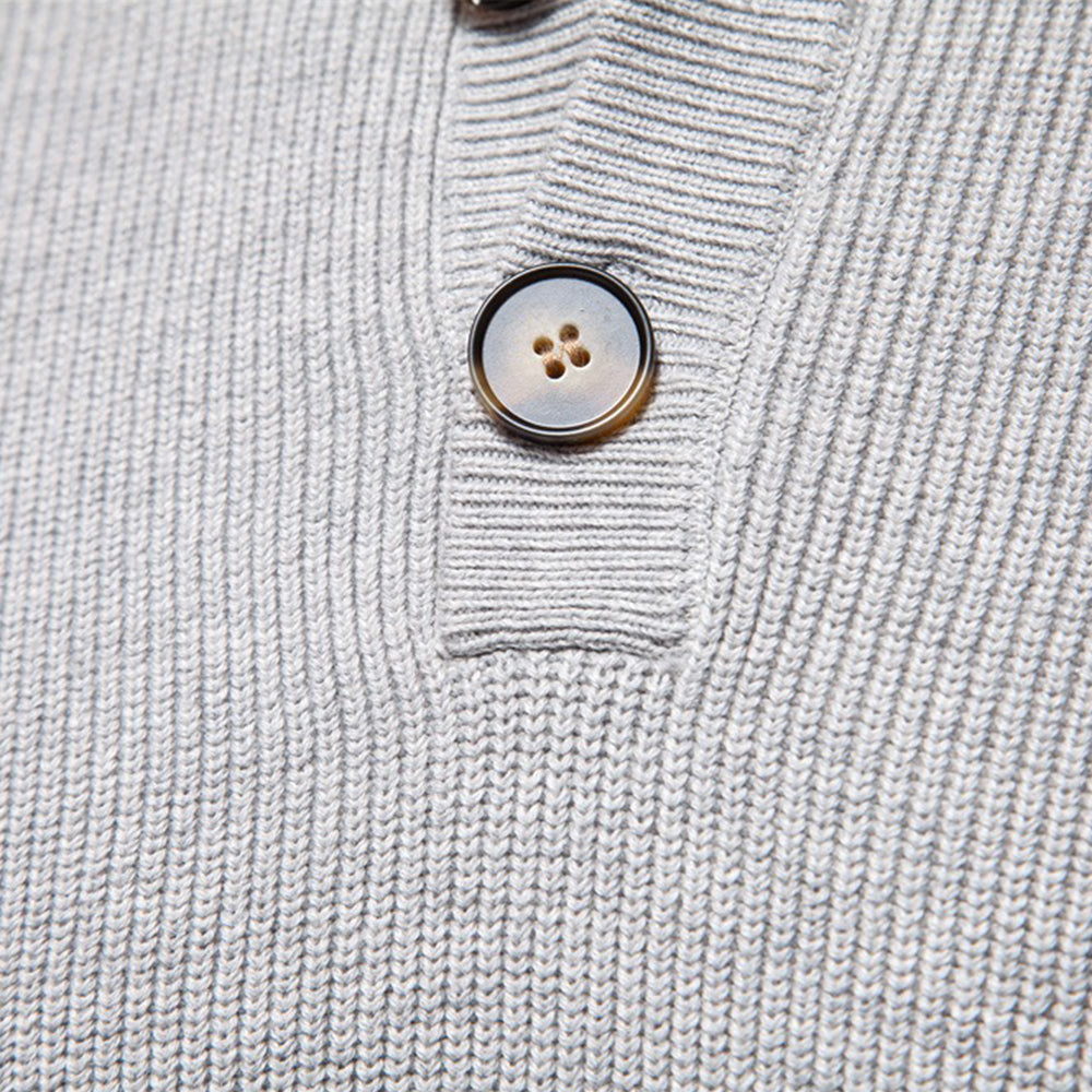Men's Buttoned Turtleneck Sweater