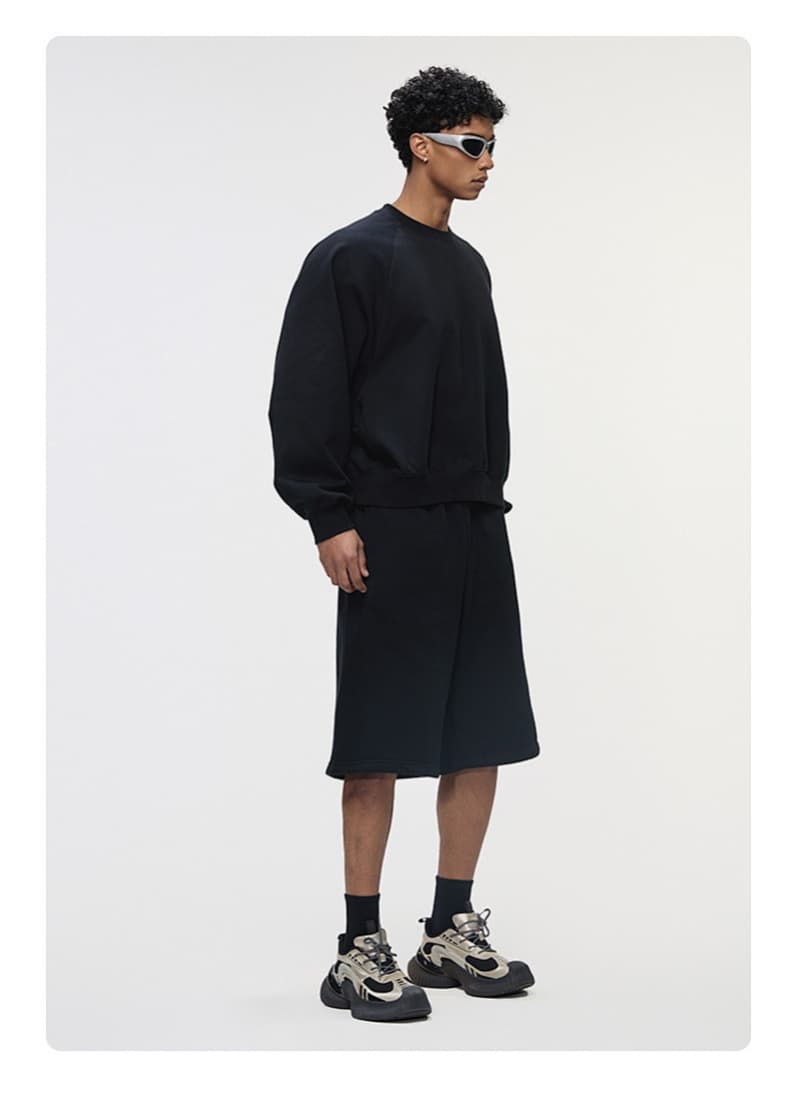 Deconstructed Boxy Panelled Crewneck Sweatshirt