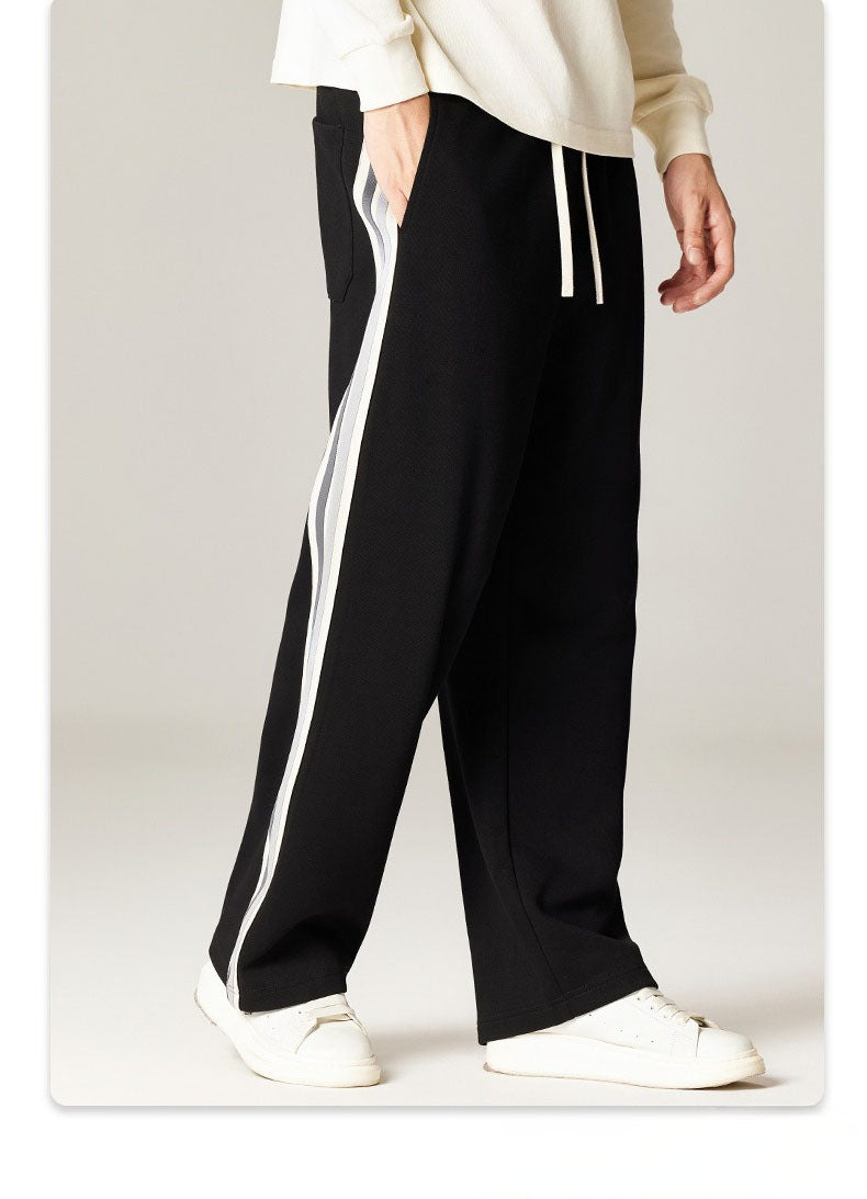 Relaxed Wide Leg Drawstring Casual Pants