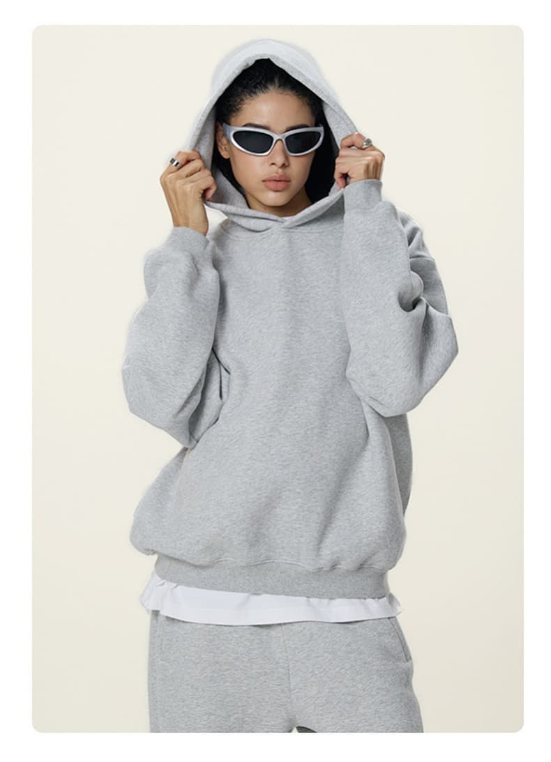 Boxy Heavyweight Fleece Clean Fit Hoodie