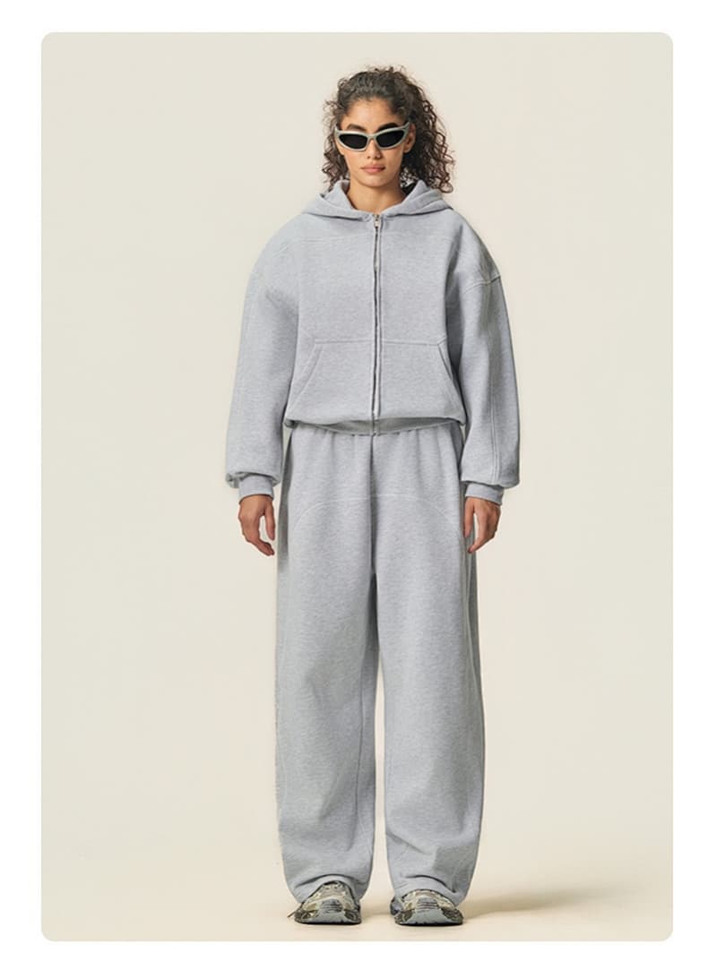 Boxy Fleece Zip Up Hoodie