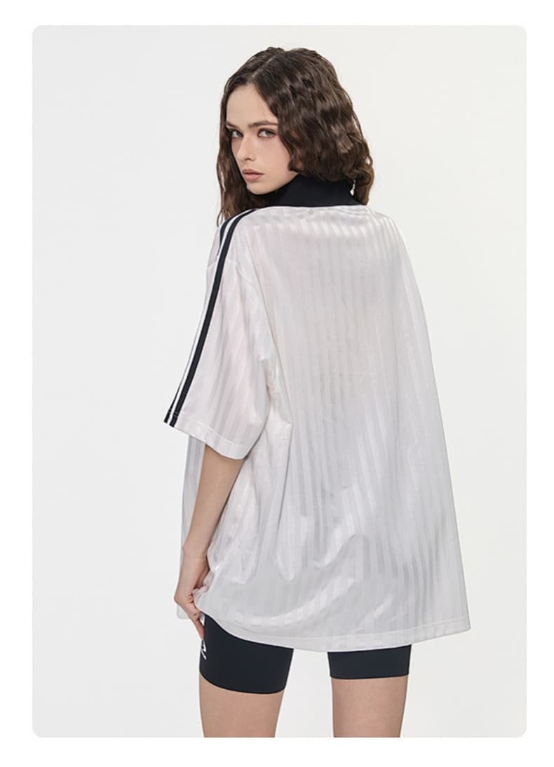 Retro Contrast Trim Sports T-Shirt