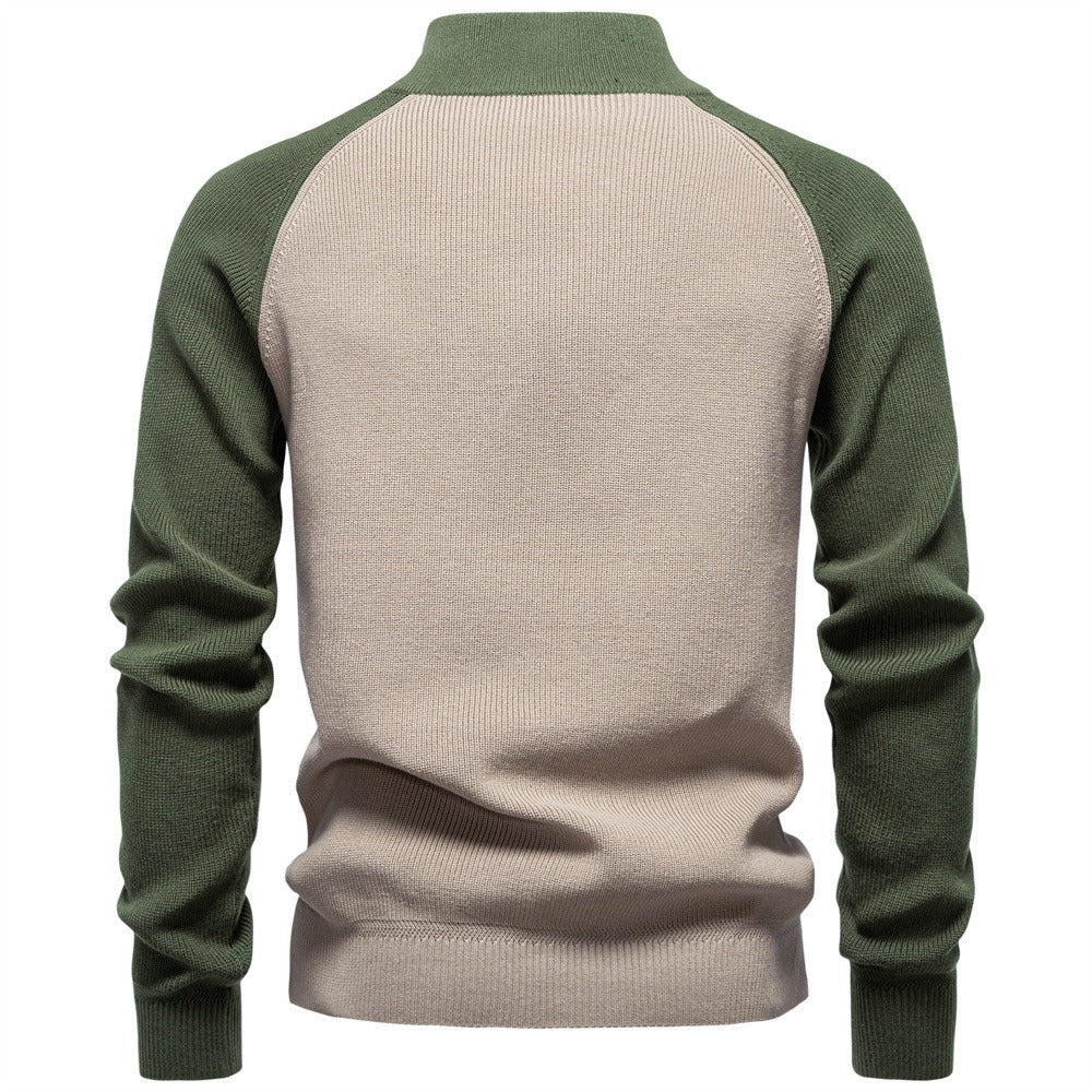 Men's Half-Zip Turtleneck Sweater
