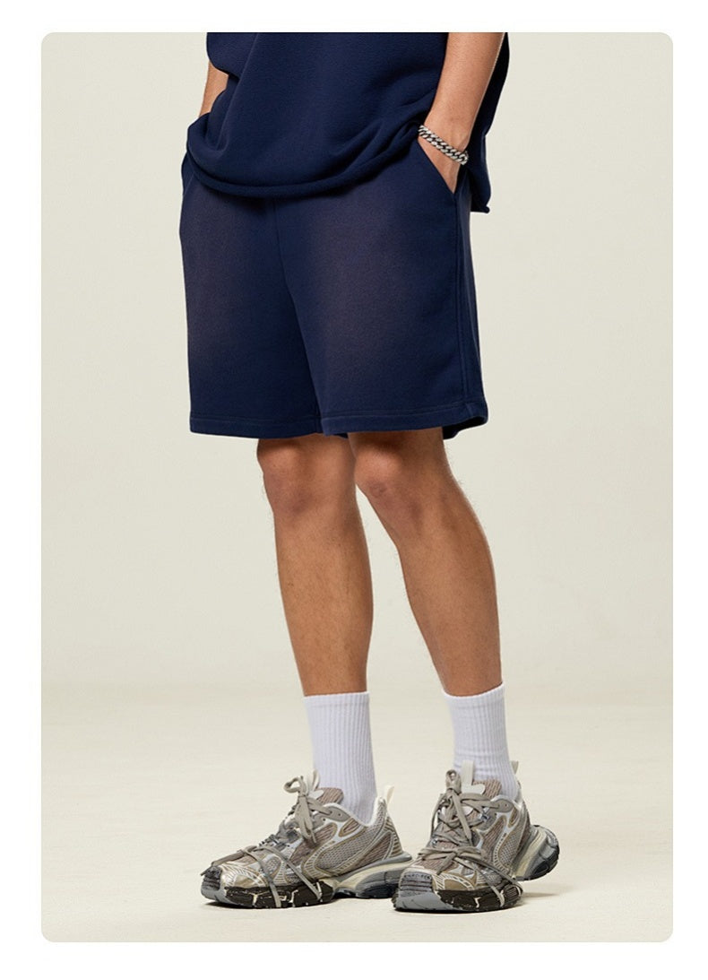 Washed Heavyweight Casual Drawstring Shorts