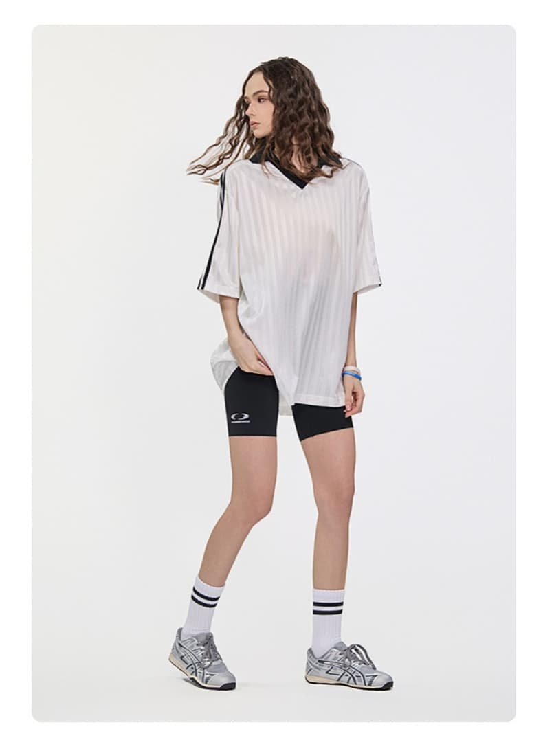 Retro Contrast Trim Sports T-Shirt