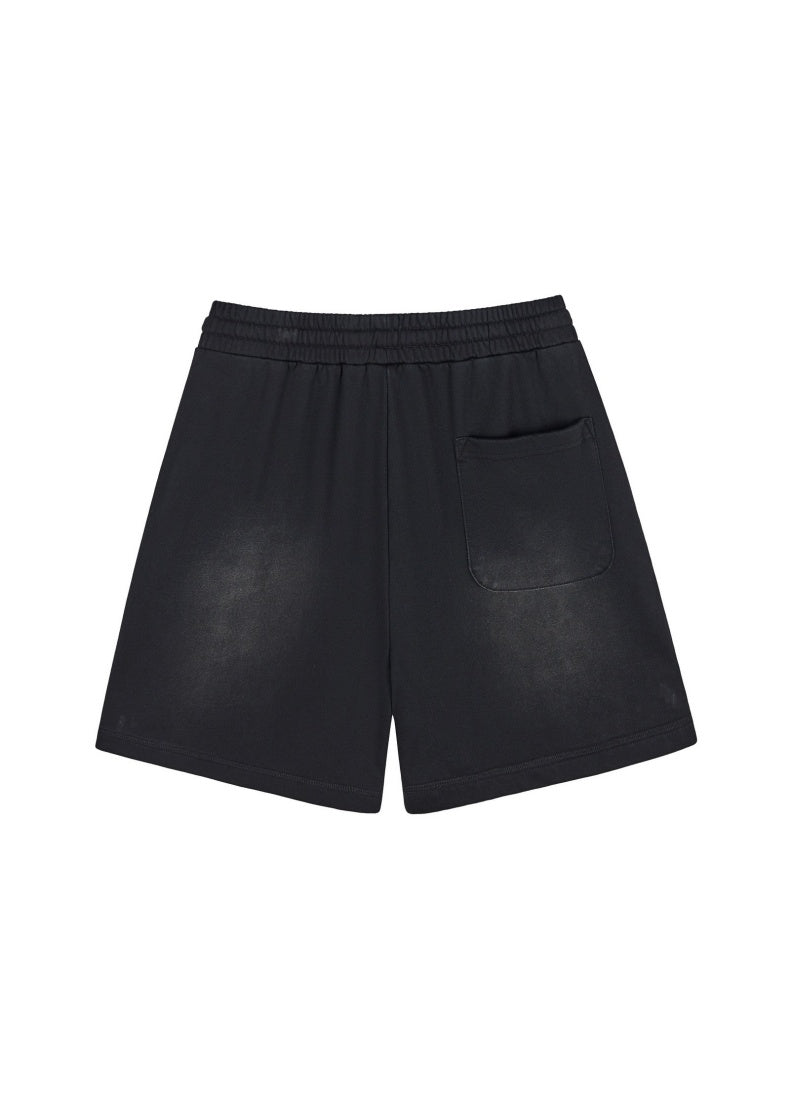 Washed Heavyweight Casual Drawstring Shorts