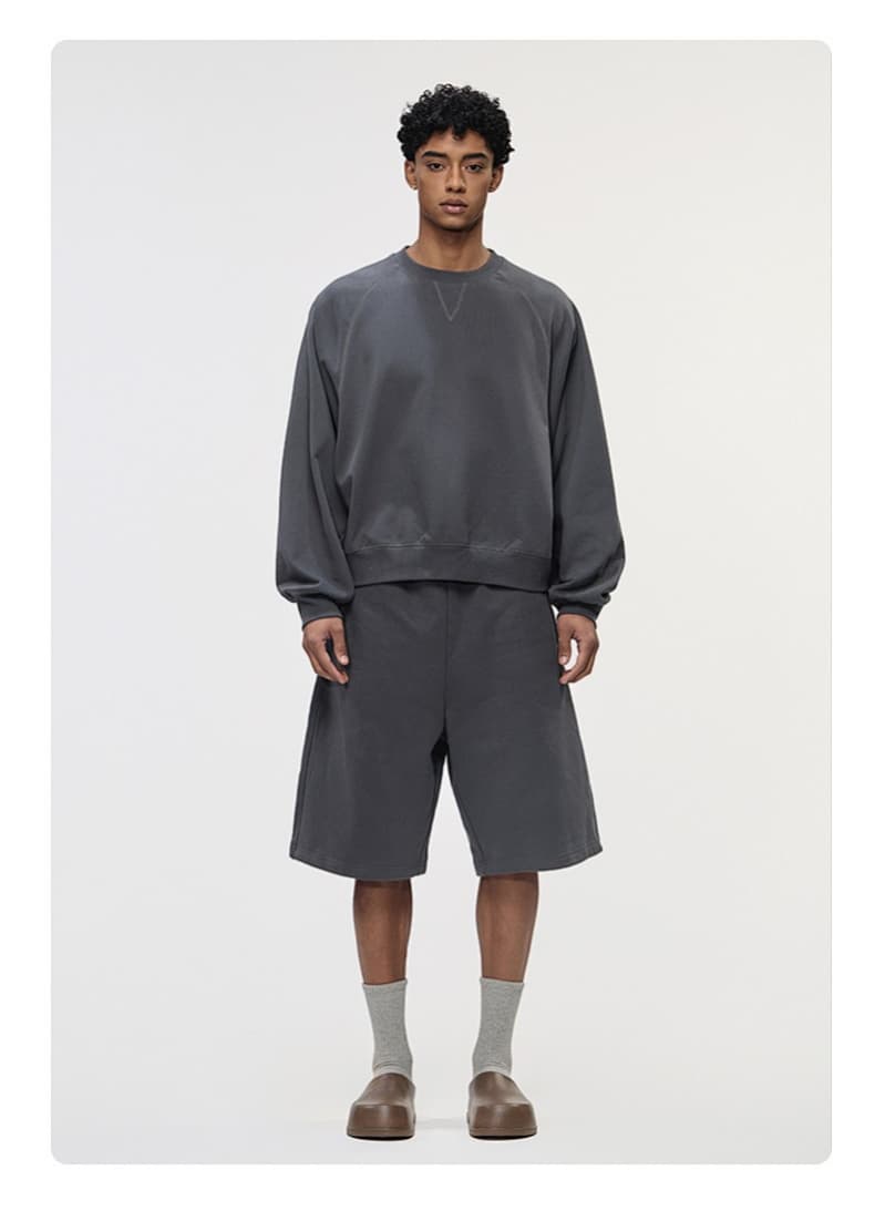Deconstructed Boxy Panelled Crewneck Sweatshirt