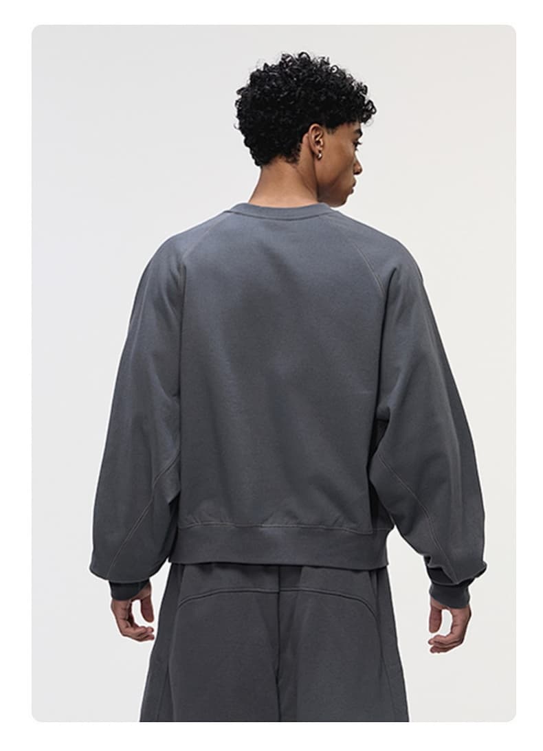 Deconstructed Boxy Panelled Crewneck Sweatshirt