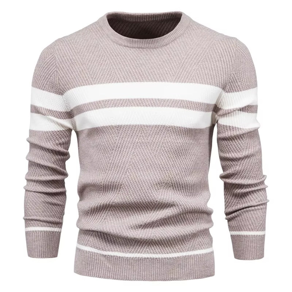 Men's Casual Striped Crew Neck Sweater