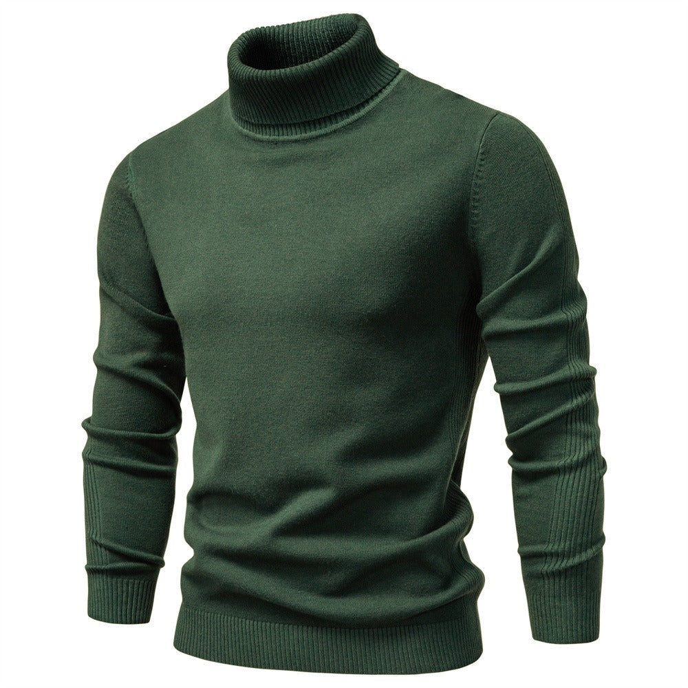 Men’s Solid Color Turtleneck Knit Sweater