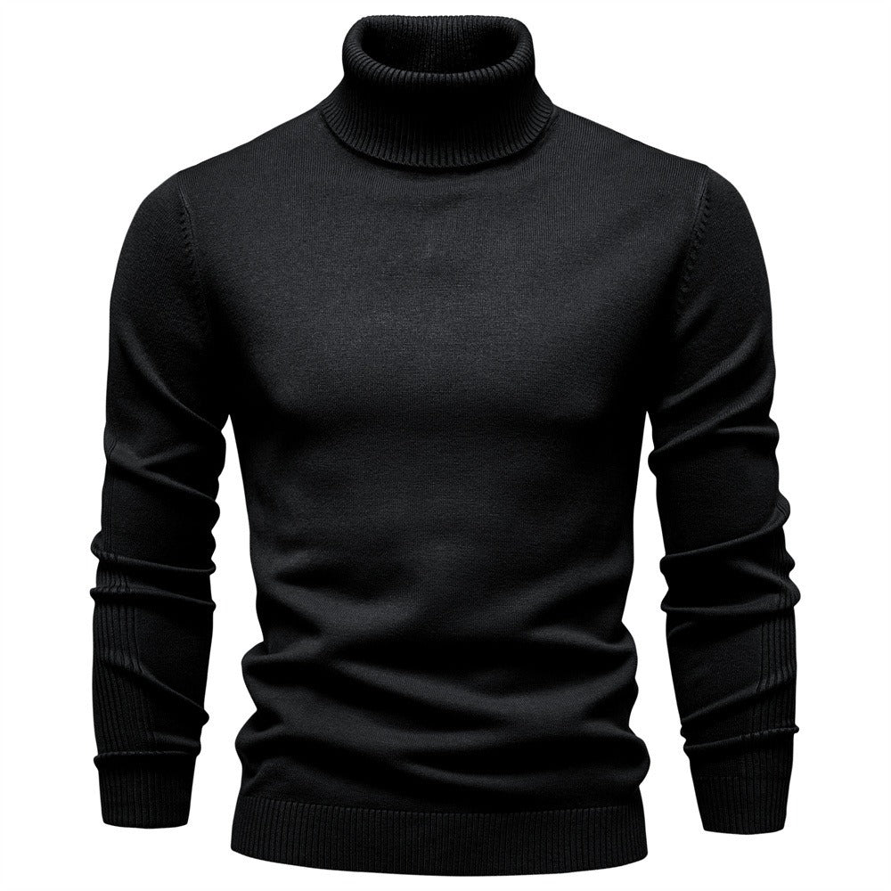 Men’s Solid Color Turtleneck Knit Sweater