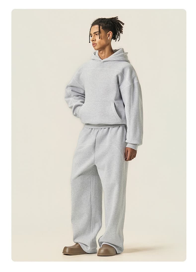 Boxy Brushed Fleece Pullover Hoodie