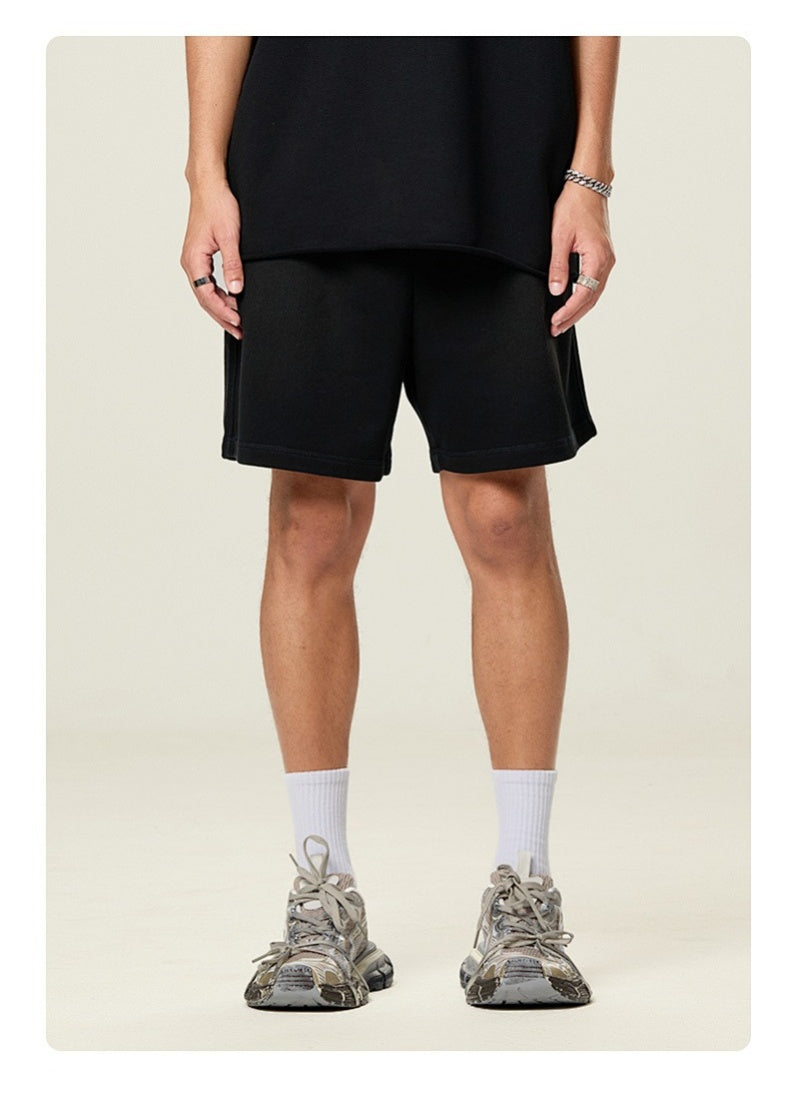 Washed Heavyweight Casual Drawstring Shorts