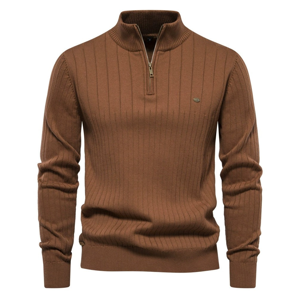 Men's Casual Half-Zip Turtleneck Sweater