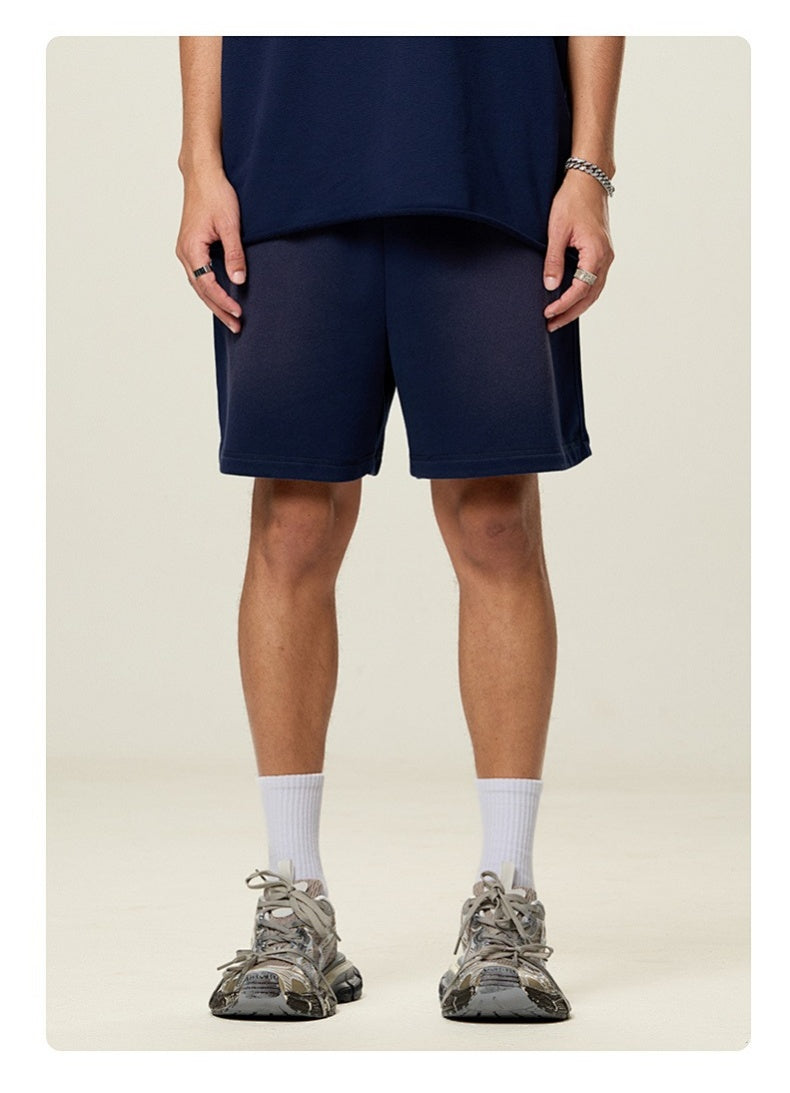 Washed Heavyweight Casual Drawstring Shorts