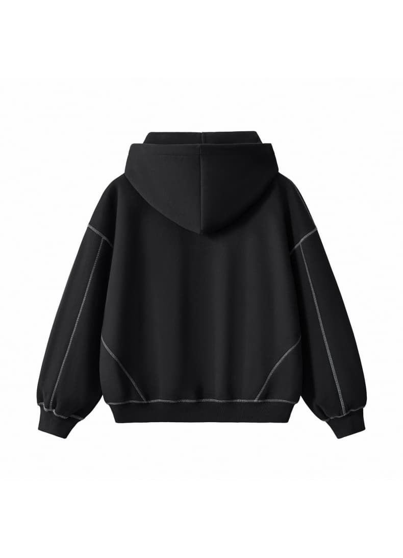 Boxy Brushed Fleece Pullover Hoodie