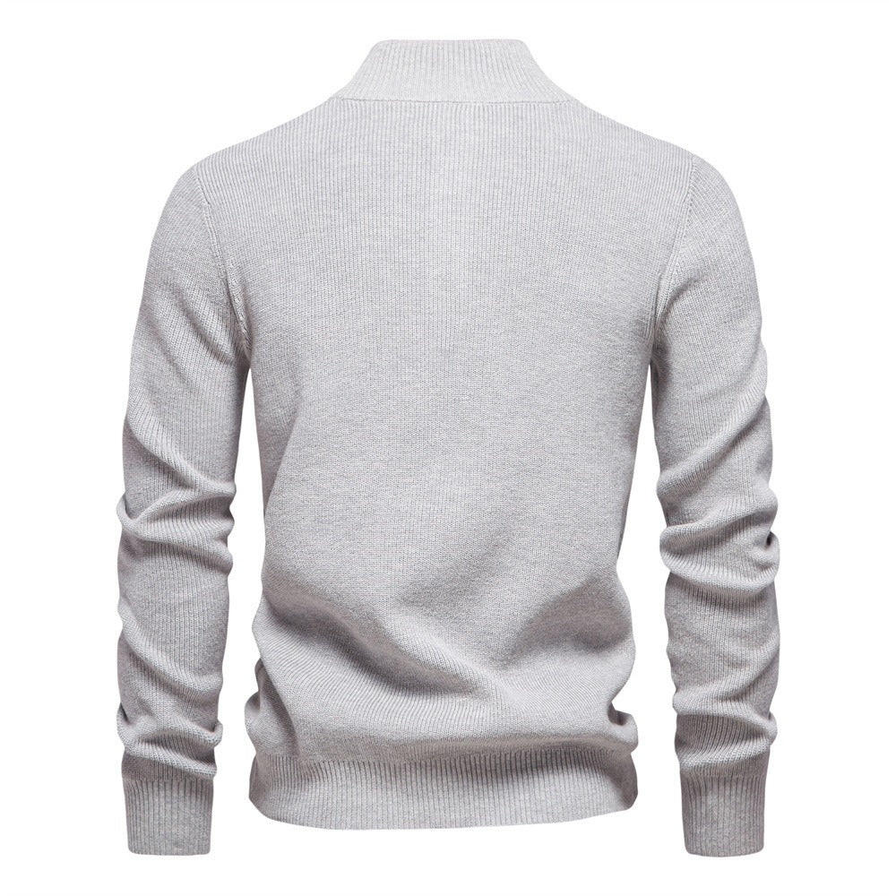 Men's Buttoned Turtleneck Sweater