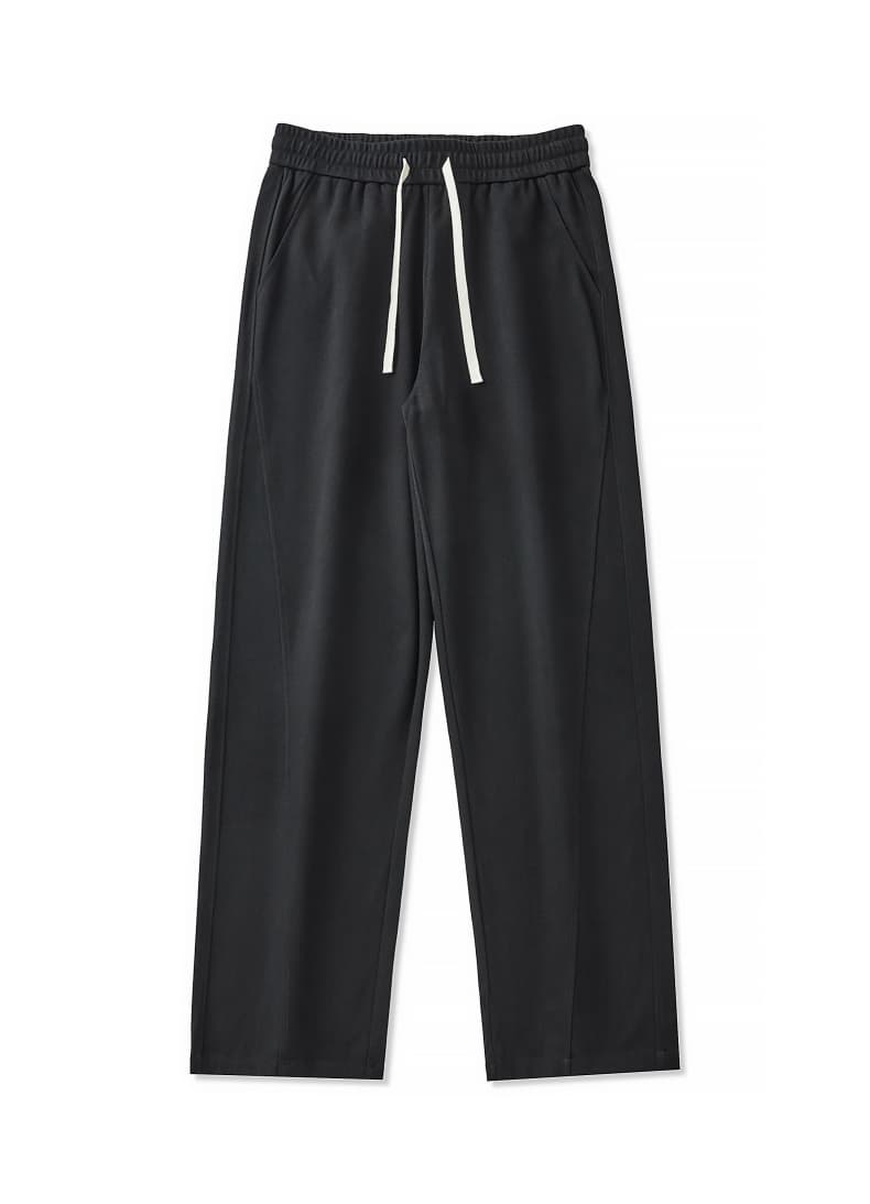Panelled Twill Relaxed Straight-Leg Pants