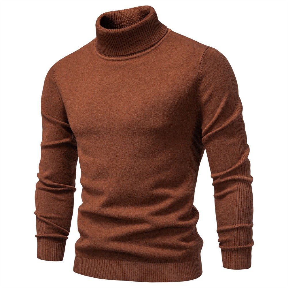 Men’s Solid Color Turtleneck Knit Sweater