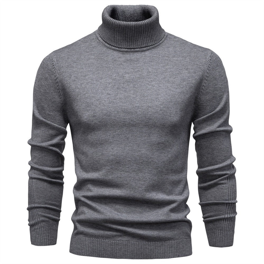 Men’s Solid Color Turtleneck Knit Sweater