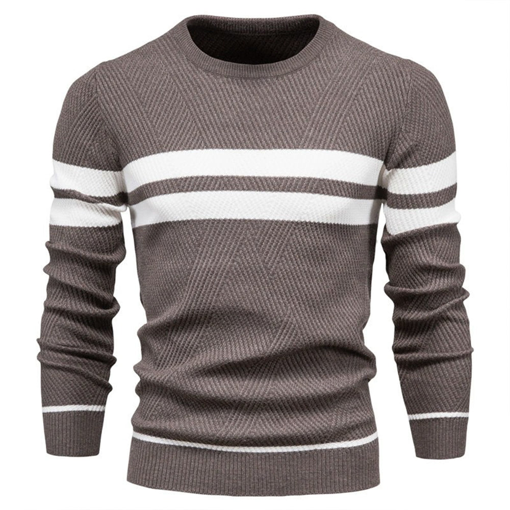 Men's Casual Striped Crew Neck Sweater