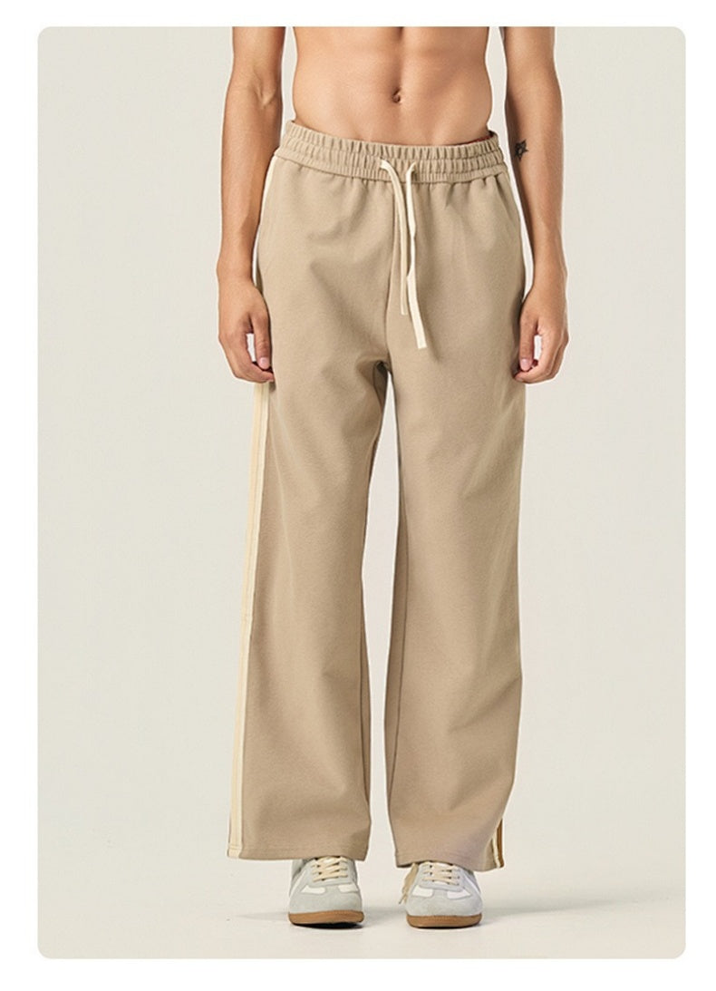 Relaxed Wide Leg Drawstring Casual Pants
