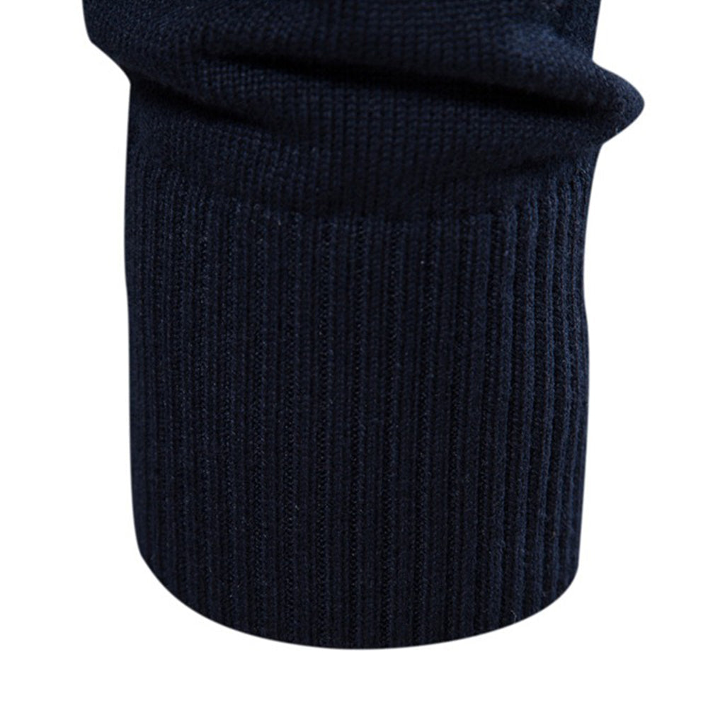 Men’s Striped Mock Neck Pullover Sweater