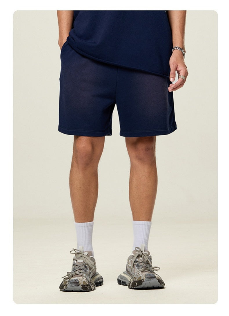 Washed Heavyweight Casual Drawstring Shorts