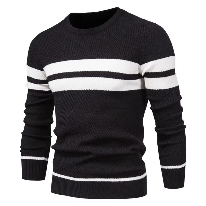 Men's Casual Striped Crew Neck Sweater