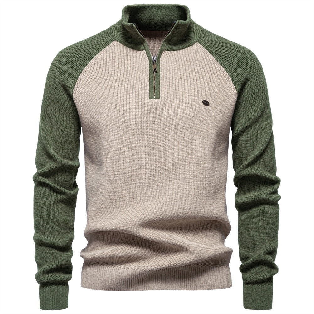Men's Half-Zip Turtleneck Sweater