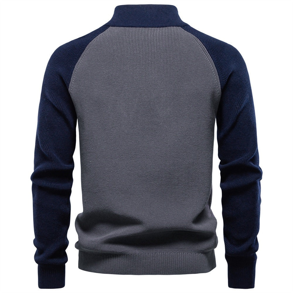 Men's Half-Zip Turtleneck Sweater