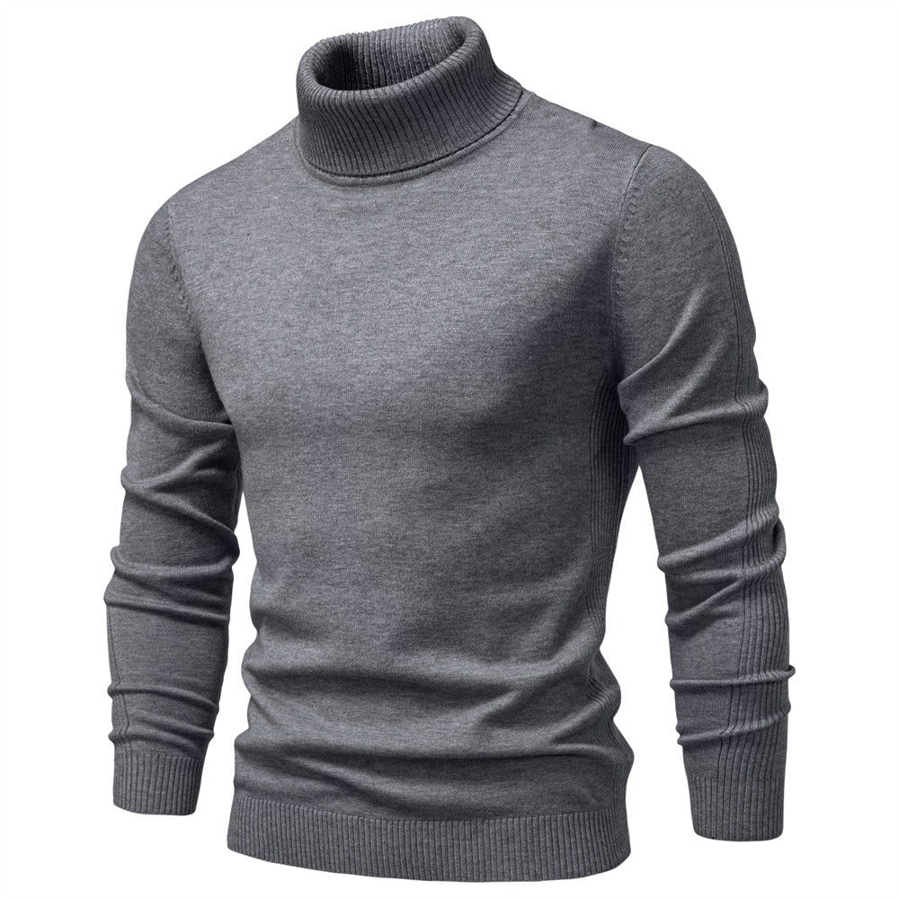 Men’s Solid Color Turtleneck Knit Sweater